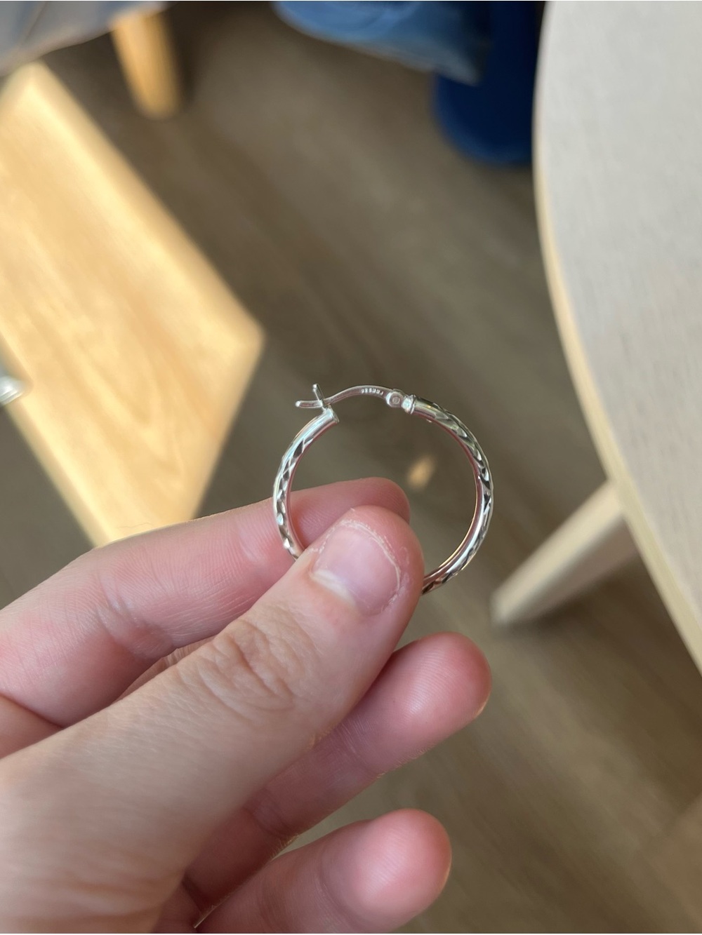 925 Sterling Silver Twisted Hoop Earrings